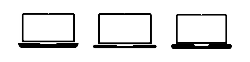 Laptop with blank screen icon.
