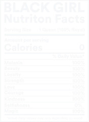 Obraz premium Black Girl Nutriton Facts Definiton Funny