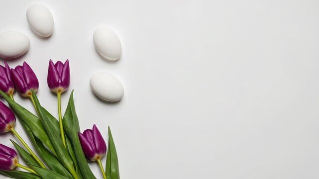 Elegant Easter Background with White Eggs
