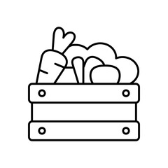 Fresh Vegetables Produce Line Icon

