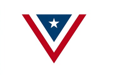 logo or emblem for a website that is patriotic and uses the colors red white and blue that says veteran owned business