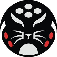 Sleek Aggressive Panther Face Vector Art In Striking Front View