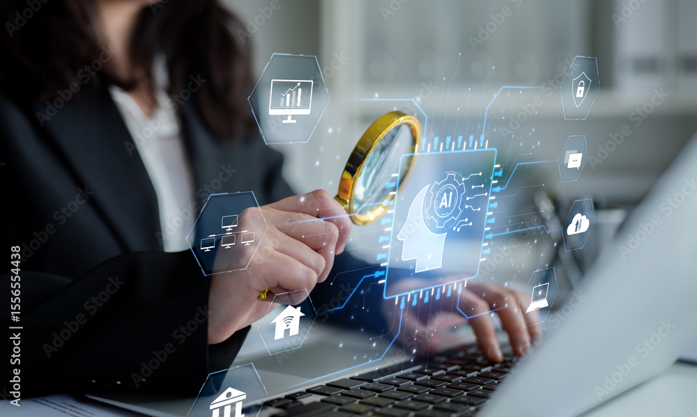 Poster ai system integration connects ai, system, and integration across digital networks to enhance servic