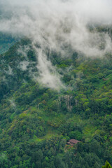Scenic stormy landscape taken form Ambuluwawa Tower,  Sri Lanka`s first multi religious center...