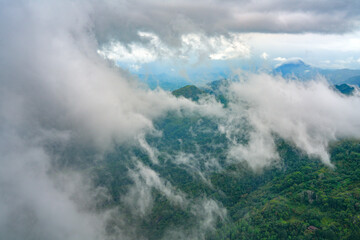 Scenic stormy landscape of Alagalla Mountain (1140m), Sri Lanka, Asia