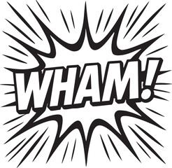 Dynamic Comic Book Wham! Explosion Retro Pop Art Design Element