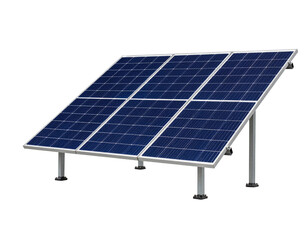 Solar panel, transparent cutout on white background.