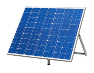 Solar panel, transparent cutout on white background.