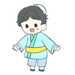 Cute Hikoboshi Mini Character – Tanabata Star Festival PNG (Transparent Background)