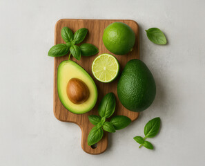 AI Composition of Avocados, Lime and Basil