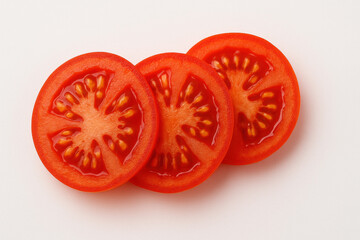 AI Sliced Tomato Isolated on White Background