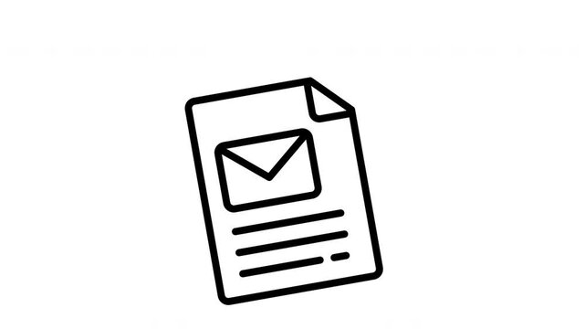 mail document line icon animation
