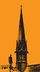 Ornate turret spire abstract silhouette © Simon
