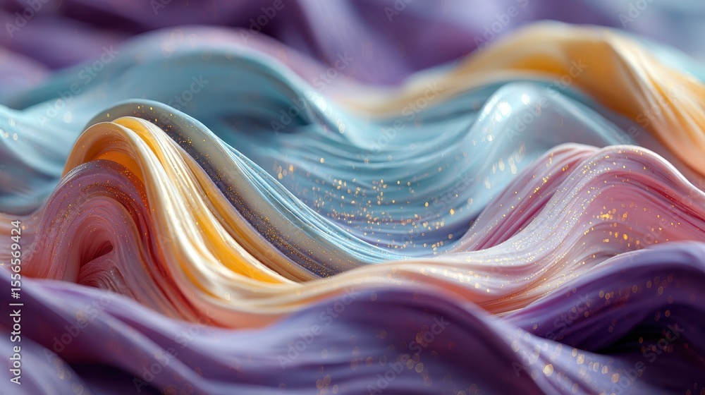 Poster abstract pastel landscape with glittering details creating a beautiful scene of flowing colors and d