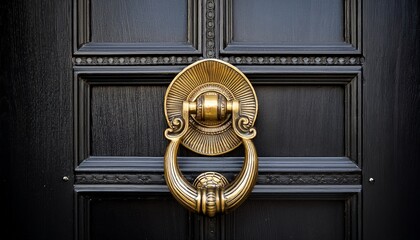 elegant gold and black ornate door knocker