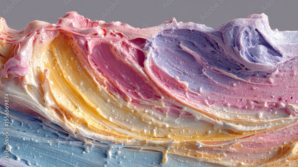Poster abstract pastel landscape with glittering details creating a beautiful scene of flowing colors and d