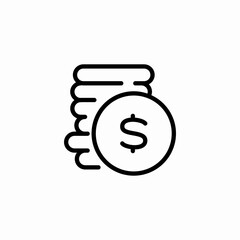 currency coins icon sign vector