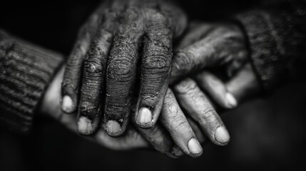Close up of interacial hands showing unity and support during daytime