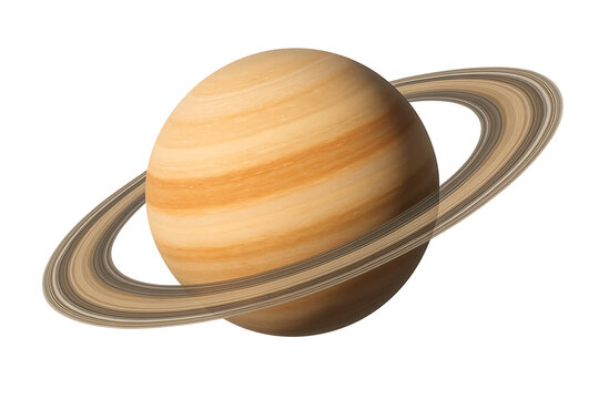 Saturn planet with rings isolated on transparent background