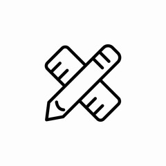pencil ruler kit icon sign vector
