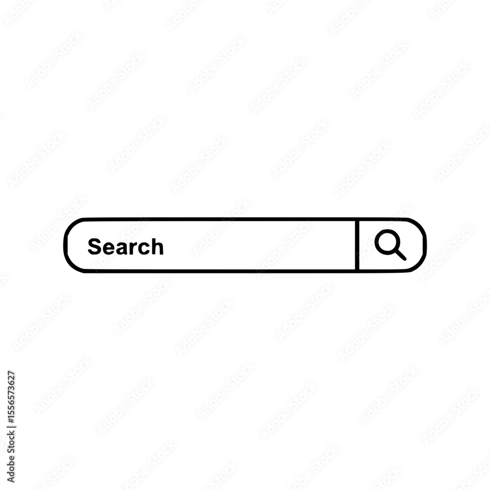 Poster search bar outline icon for user interface design