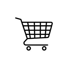 Shopping cart outline icon in minimalistic design  
