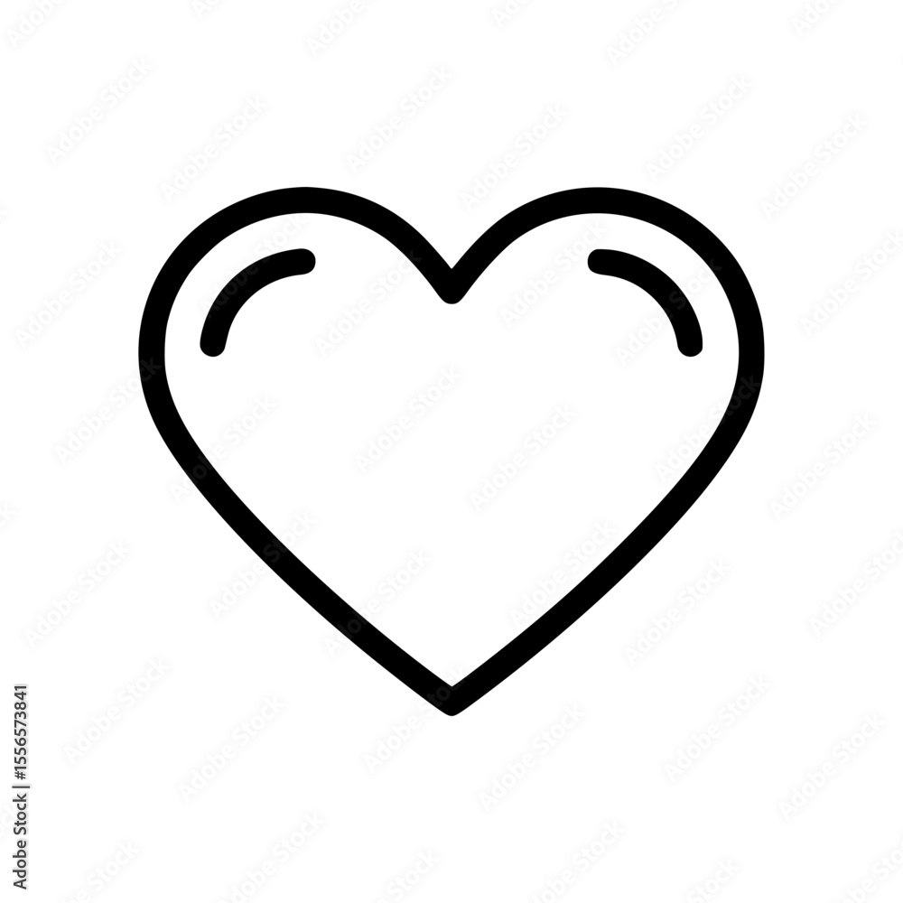 Aufkleber heart shape outline icon in minimalist design for various uses