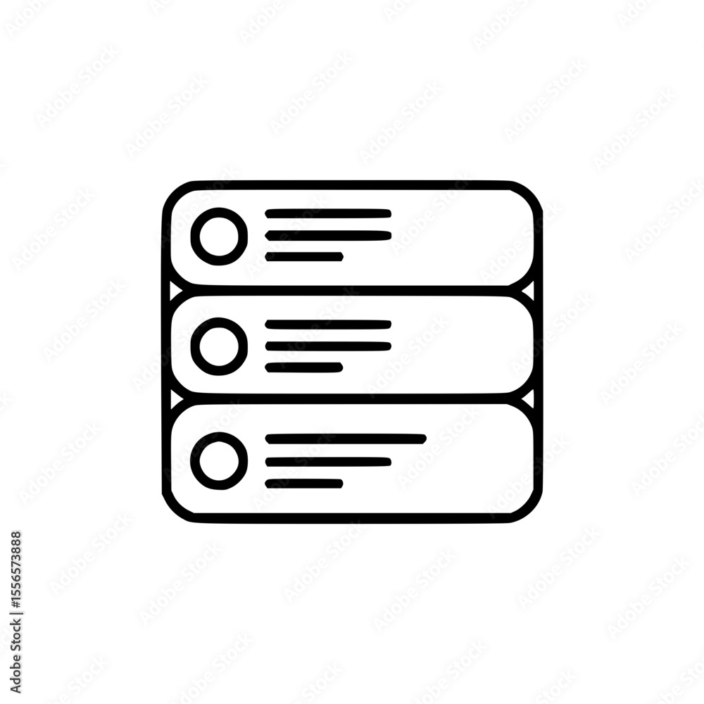 Poster outline icon representing organized data layout in minimal style