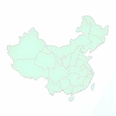 Obraz premium Vector map of southern China including provinces like Guangdong, Guangxi, Hainan, and others, accurate borders with clean black stroke, isolated on white background.