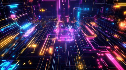 Obraz premium Futuristic circuit board network