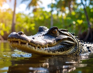Obraz premium Close-up of a young caiman
