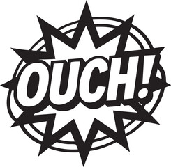 Ouch! Comic Book Style Word Art Graphic Illustration
