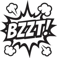Retro Comic Book Sound Effect BZZT! - Vector Illustration