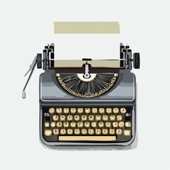 A vintage typewriter with a blank sheet inserted
