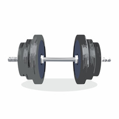 Fototapeta premium A barbell with visible weights on each side 