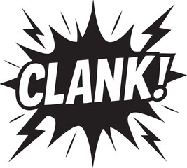 Retro Comic Book Clank Sound Effect Vector Illustration