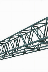 Naklejka premium Steel bridge truss structure, strong and functional. 