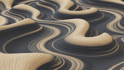 Abstract swirling patterns of tan and dark gray.
