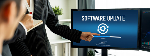 Software update on computer for brisk version of device software upgrade