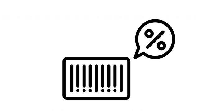  discount barcode line icon animation
