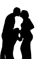 silhouette vector Pregnant woman belly with child while waiting for mother family
