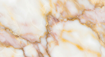 Abstract marble background with smooth white surface and natural golden lines