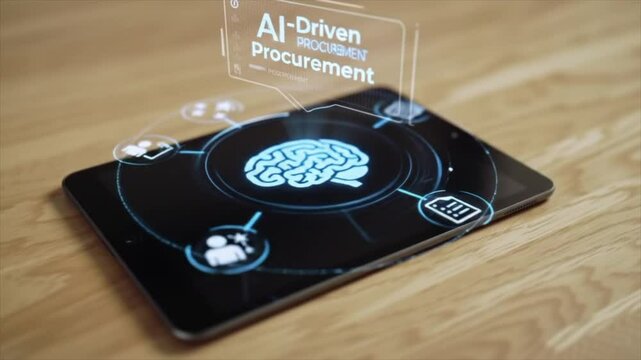 A closer look at how artificial intelligence transforms procurement processes using advanced technology on a tablet. This demonstration highlights efficiency and innovation in business