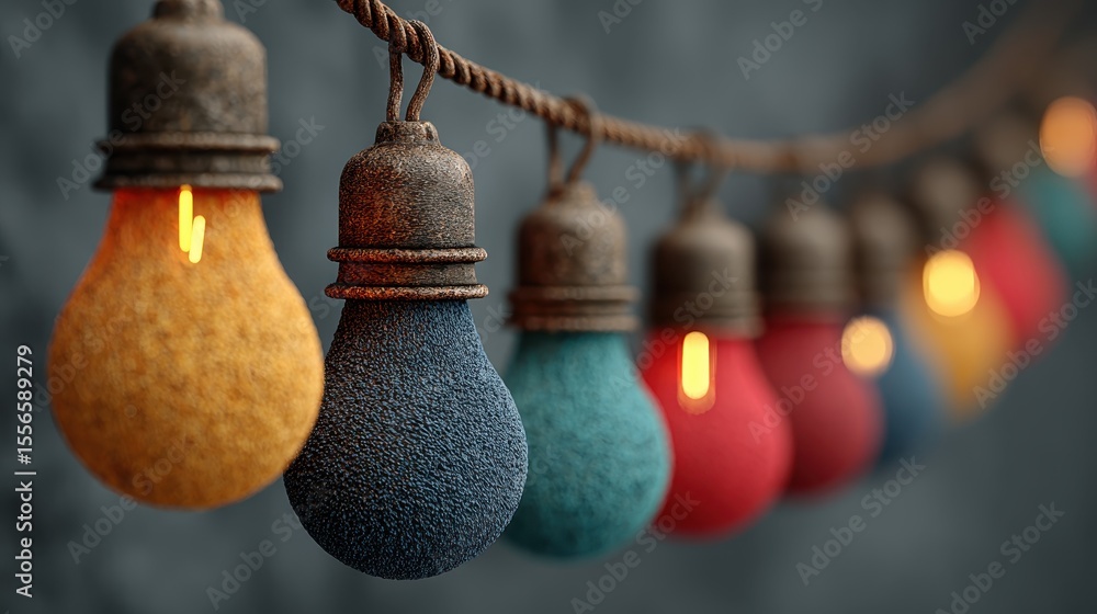 Poster Ten colorful abstract light bokeh backgrounds displayed side-by-side in a grid arrangement against a dark backdrop
