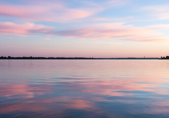 Naklejka premium sunset on the river