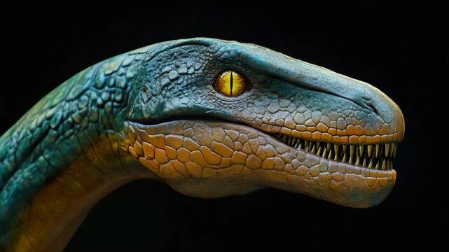 A close up of a dinosaur 's mouth