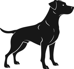 Elegant Black Dog Silhouette Vector Illustration