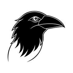 raven head vector illustration