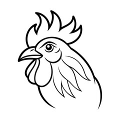 vector illustration of rooster-head