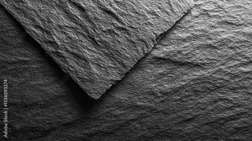 Poster dark grey textured slate stone surface showing rough edges and uneven pattern detail ideal for backg